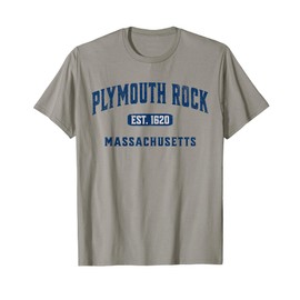 Visit Plymouth Rock Massachusetts Vintage Athletic Souvenir T-Shirt