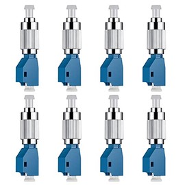 8Pcs Visual Fault Locator Fiber Adapter, Fiber Optic Connector, Single Mode 9/125um FC Male to LC Female Hybrid Optical Fiber Convertor Adapter Compatible with Optical Power Meter Visual Fault Locator