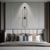 DRELIFAM Modern Oval Wall Clock Large Wall Clock with Walnut
