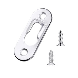 25Pcs Keyhole Picture Hangers with Metal Keyhole Hangers Fasteners Flat Keyhole Hangers 43 x 17 mm Plate Keyhole Hanging Bracket Hardware for Mirror Picture Frame (Silver)