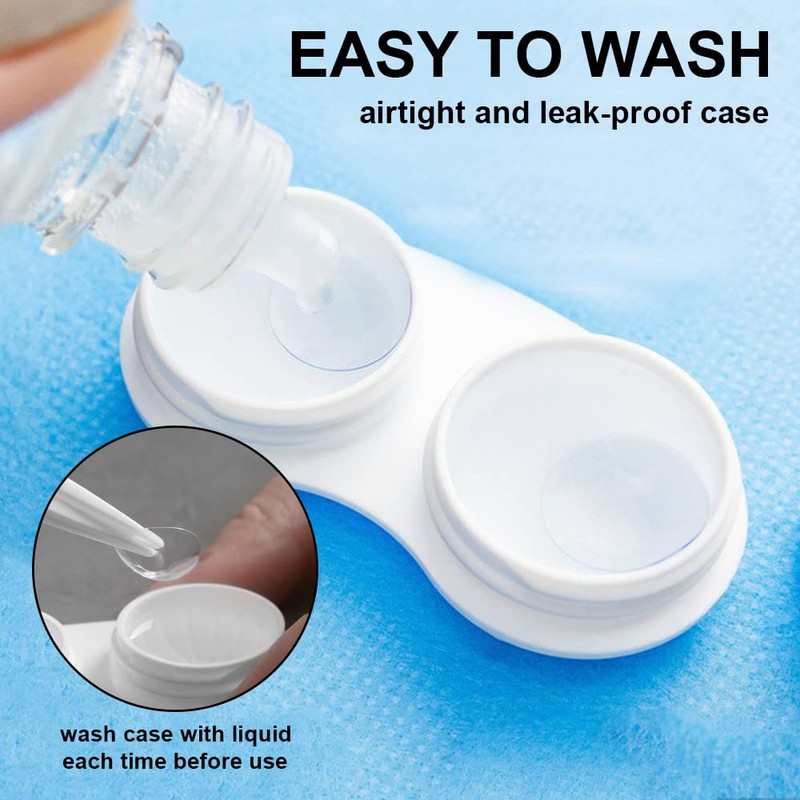 Modixun 20 Pack Clear Contact Lens Case, 5 Colors Leak-Proof