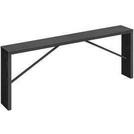 MAHANCRIS Console Table, 78.7" Long Sofa Table Behind Couch, Narrow Entryway Table, Farmhouse Dining Table with Angled Metal Frame, Industrial Console Table for Entryway, Black CTHB20801