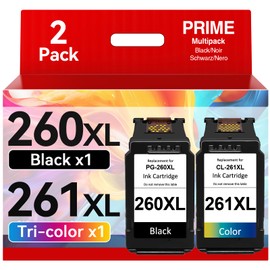 PG-260XL CL-261XL Ink Cartridge Compatible for Canon 260 261 Ink Cartridges Black Color Combo Pack Compatible for Pixma TS6420a TS6400 TR7020a TS5300 TR7000 TS6420 TS5320 TR7020 TR7022 TR7022a Printer