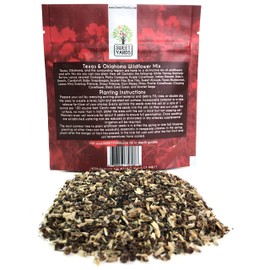 Texas Oklahoma Wildflower Seeds Mixture - Bulk 1 Ounce Packet - Over 15,000 Native Seeds - Open Pollinated and Non GMO