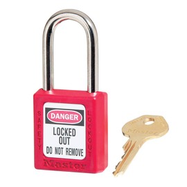 Master Lock 410KARED Lockout Tagout Safety Padlock with Key, Keyed-Alike