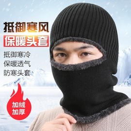 One-Piece Fleece-Lined Thermal Winter Balaclava for Motorcycle & Ski (lf3702) - Free Size Unified [Navy] 10ea
