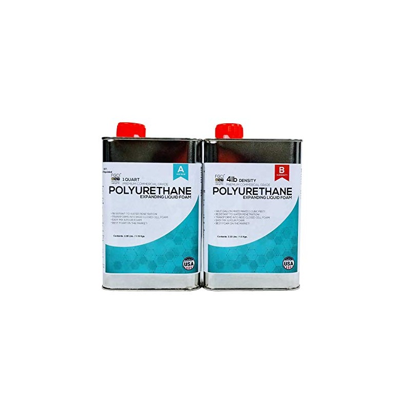 Polyurethane Expanding Liquid Foam 1/2 Gallon KIT, 4 LB Density