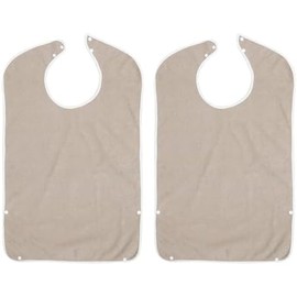 Alipis Baberos Lavables para Adultos de Fibra de Bambú Reutilizables, Protectores de Ropa Impermeables y Prácticos Cuidado Diario de Personas Mayores, Paquete de 2