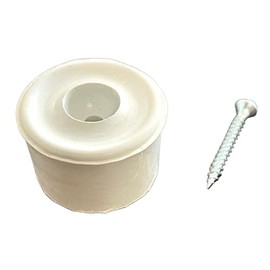 Rubber Door Stops/Wall Protectors with Screws (Heavy Duty (34mm) White)