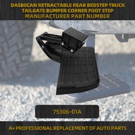 Dasbecan Rear Bedstep Retractable Bumper Side Step Compatible with 2009-2018 RAM 1500 2010-2018 RAM 2500 3500(Excludes Dual Exhaust& Ecodiesel Models) Replace#75306-01A