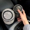 idain Bling Rhinestone Auto Garbage Can Car Trash Can with