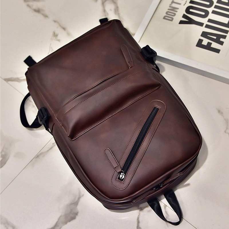 Mens Leather Backpack 16.1 IN Laptop Bags, Large Capacity Business