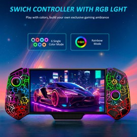 Switch Pro Controllers for Switch/OLED, Full-Size Grip One-Piece Switch Pro Controller with Turbo/Programmable/6-Axis/Vibration/4 Card Slot/Screenshot,Switch Controllers with Hall Effect Joystick