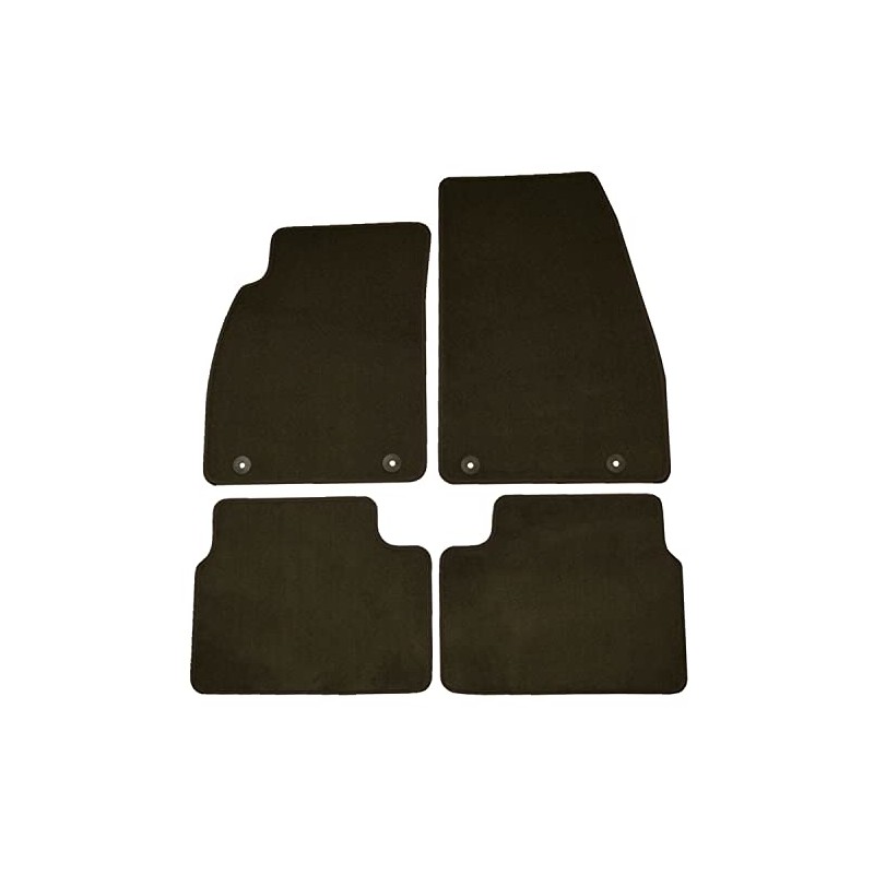 Set of 4 Cocoa Brown Floor Mats Carpeted Front Rear