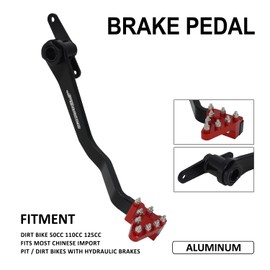 JFG RACING Motorcycle Folding Rear Brake Pedal Foot Lever CNC Universal for CRF CR XR 50cc - 125cc RM KX KLX TTR PW SSR Apollo TAO TAO SDG Dirt Pit Bike Red