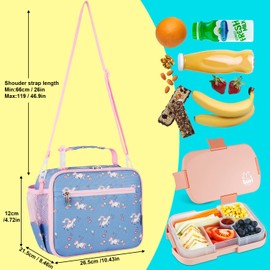 hombrima Insulated Lunch Box Bag, Kids Thermal Cool Bags with Adjustable Strap for Adults Children Women Men Boys Girls School Office Outdoor(Lpony)
