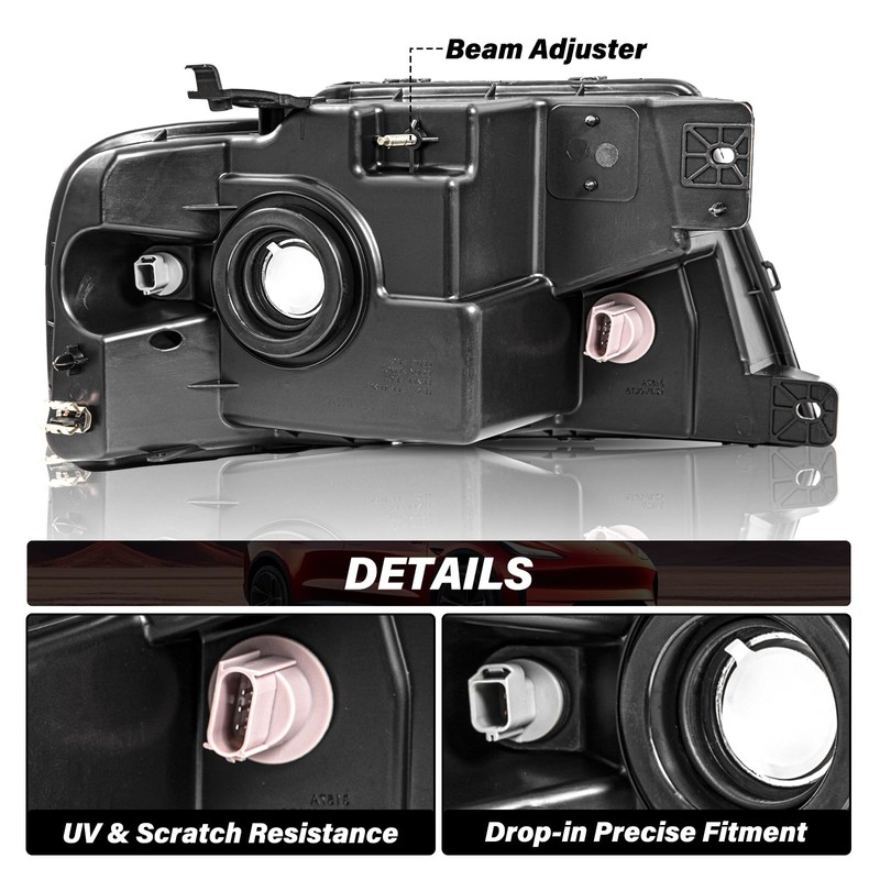 Bingbingmotor BRYGHT Headlight Assembly Fit for 04-08 F150 Pickup /