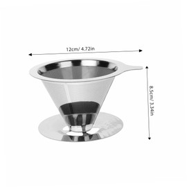 Mikinona Stainless Filter with Mesh Double Layer for Brewing Easy to Clean Dripper for Home Use for Family Coffee Tea Durable and Stylish Design