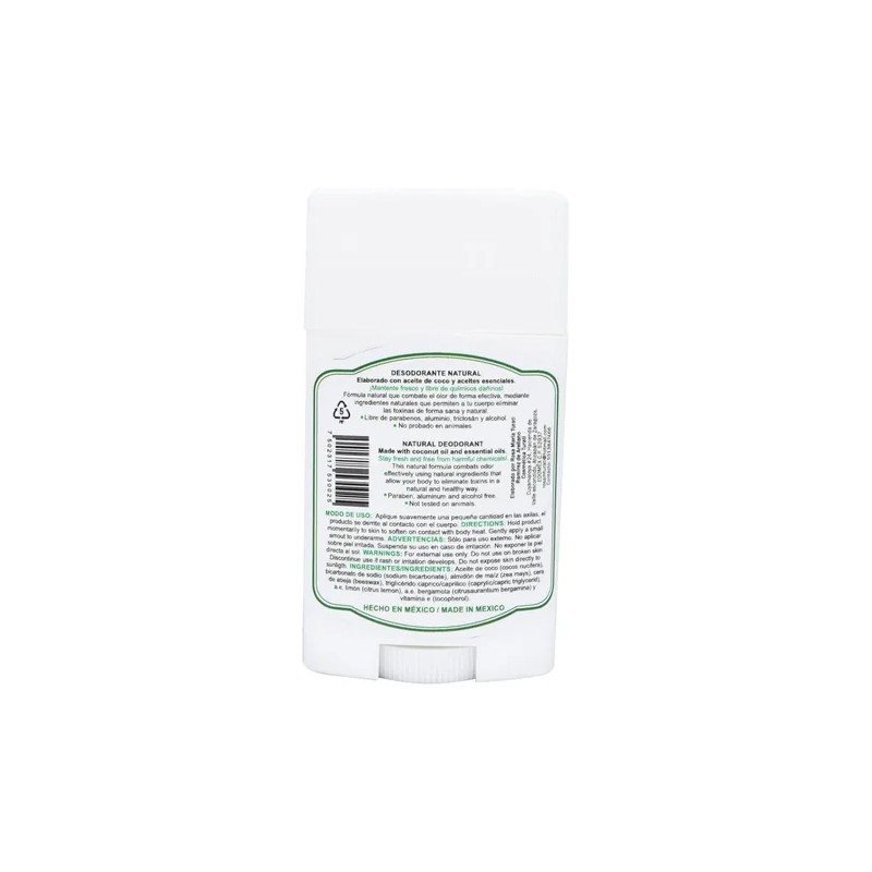 Desodorante Natural Mujer Hombre S/ Aluminio Bergamota Menta Bergamoota Limón