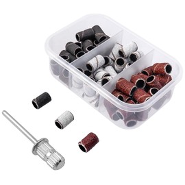 Yakamoz Nail Drill Bits Set, 10Pcs Tungsten Carbide Nail File Bits & 75pcs Nail Sanding Bands(#80#120#180 Grits) with Mandrel Bit Gel Acrylic Nails Professional Electric Nail File for Manicure Pedicure.