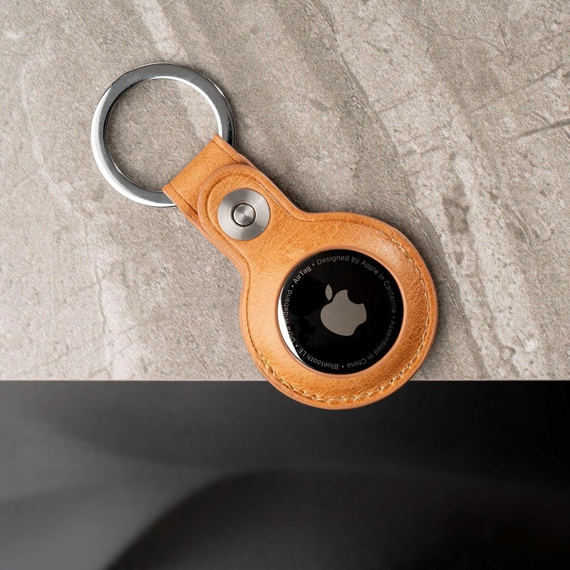 TORRO Llavero AirTag - Funda AirTag de cuero genuino con