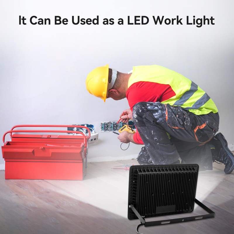 4Pack-60W LED Flood Light Outdoor,6600lm LED Work Light with 6FT
