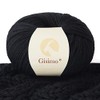 Gisimo 100% Merino Wool Yarn, 6-Ply Luxurious and Soft Yarn for Hand Knitting & Crocheting, 1.76 OZ/50g, 127 yds/116 Meters (Black, 1 Ball)