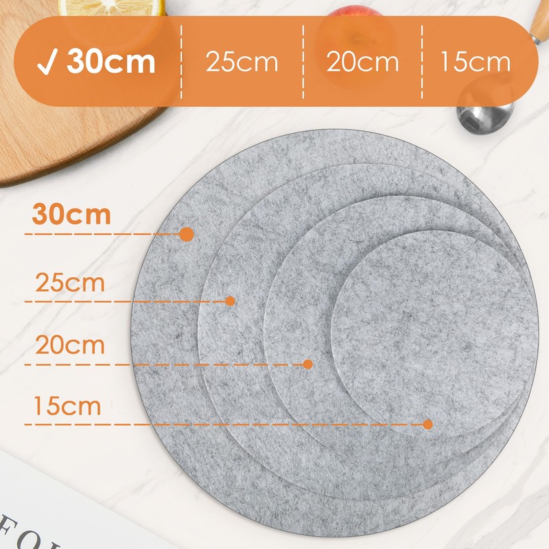 SOSMAR Pack of 4 Large Felt Coasters, Felt Underlay for