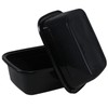 Uumitty 2 Pack 18 Quart Rectangular Plastic Dishpans, Black Plastic