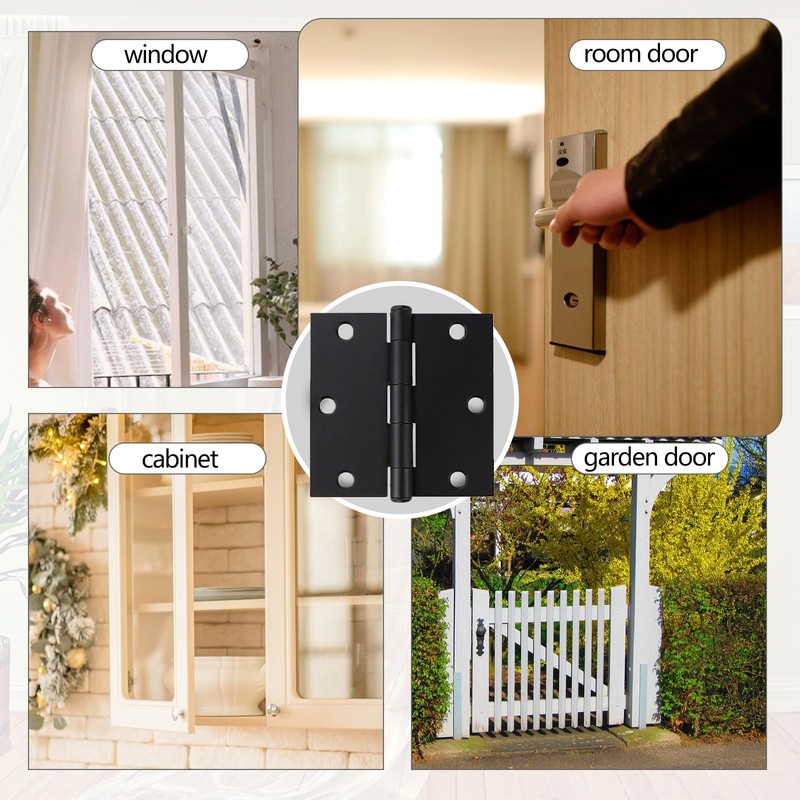Allucky Matte Black 42 Pack 3x3 Inch Interior Door Hinges