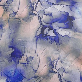 oneOone Cotton Silk Blue Fabric Abstract Floral Dress Material Fabric Print Fabric by The Yard 42 Inch Wide