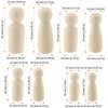 UNGFEI 100 PCS 4 Sizes Wood Peg Dolls, Blank Wooden
