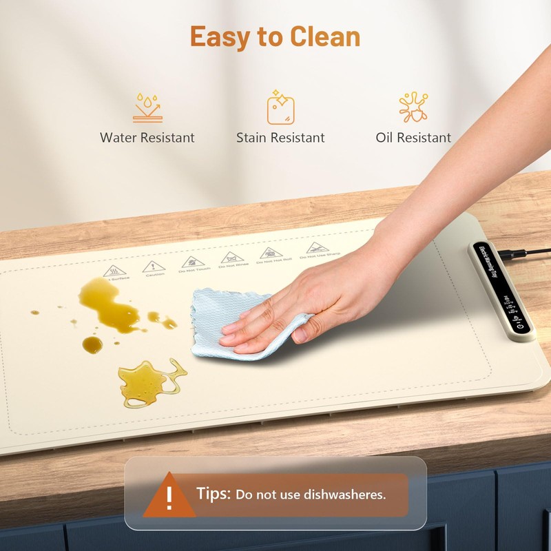 Food Warming Mat, Full Surface Heating Silicone Electric Warming Tray