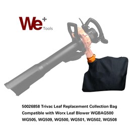 50026858 Trivac Leaf Collection Bag Compatible with Worx trivac 3 in 1 Leaf Blower/Mulcher/Vacuum WG505, WG509, WG500, WG501, WG502, WG508,WG518 (WGBAG500)