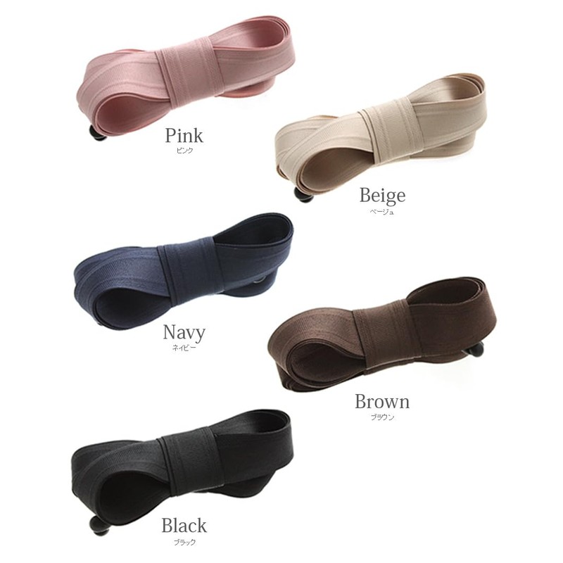 VINGTAINE H-483-BR Twist Ribbon Banana Clip Hair Accessories, Brown