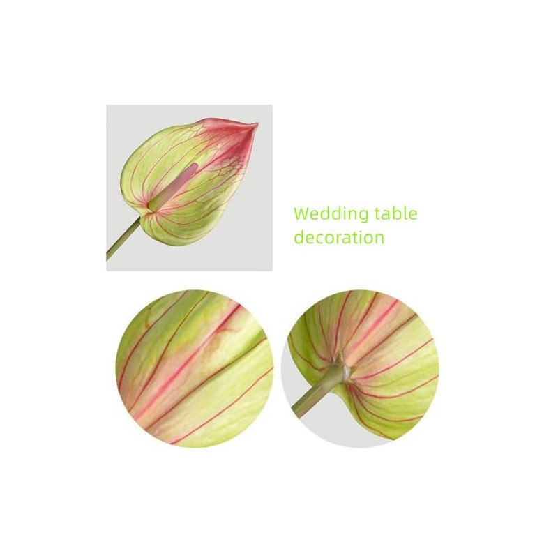 3Pcs Artificial Anthurium Lily Flowers for Home Decor Dining Table