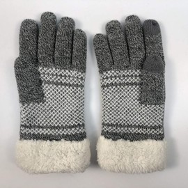 Belle Dame Women’s Teen’s Knitted Gloves Touchscreen Gloves Texting Gloves Winter Gloves Driving Gloves Warm Lining (GL502-GRY)