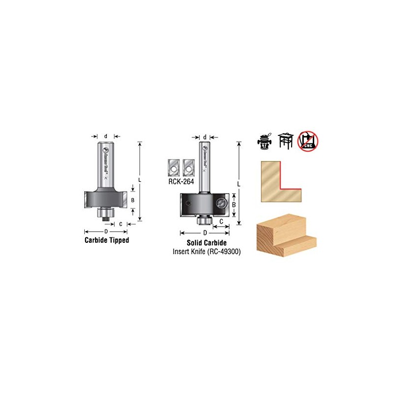 Amana Tool 49314 Rabbeting 3/4 Depth x 1-7/8 D x