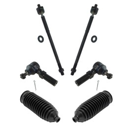 TRQ 6 Piece Steering Kit Inner Outer Tie End Boots Bellows Front LH RH for 2009-2013 Toyota Matrix Corolla