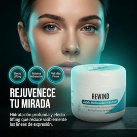 Rewind Gel Contorno de Ojos con Ácido Hialurónico y Retinol, Rutina Facial de Noche, Ayuda a Mejorar la Apariencia de Líneas de Expresión y Ojeras, 30