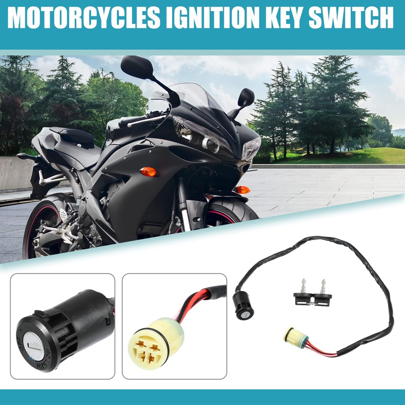 X AUTOHAUX 1 Set Motorcycles Ignition Key Switch for Honda