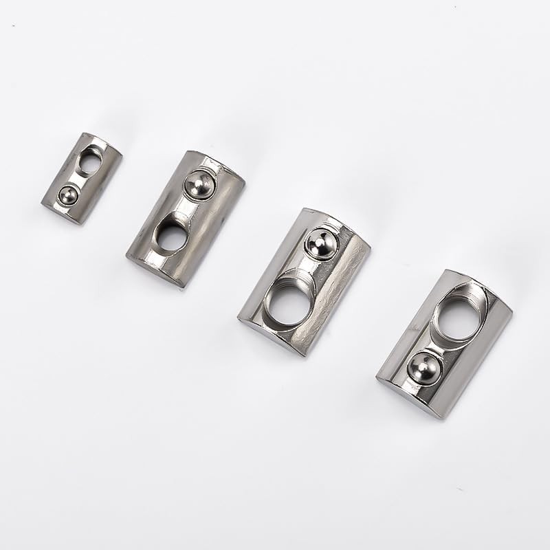 10 Pcs Silver 1/4-20 Steel Roll in T-nut with Ball