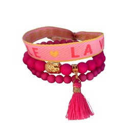 Perela - Handmade Armbänder Set für Damen - Boho Buddha Kopf Armband - Festival Schmuck - Glücksbringer Geschenk für Frauen