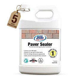 Rainguard Concrete Paver Sealer 1 Gallon | Ready to Use | Protects Paver Surfaces Against Water, Oil, Sap and Stains | Water-Based Silane/Siloxane Acrylic | Eco-Friendly | Natural Finish