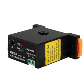 Jadeshay AC Current Meter Switch, Normally Open Current Detection Switch Adjustable 0.2-30A AC240V with Current Overrun Alarm