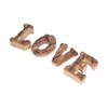 4Pcs Letters Wooden Blocks LOVE Shape Retro Free Standing Decorative