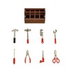 Miniature Dollhouse Tool Box Set, 1/12 Scale, Wooden Toolbox with