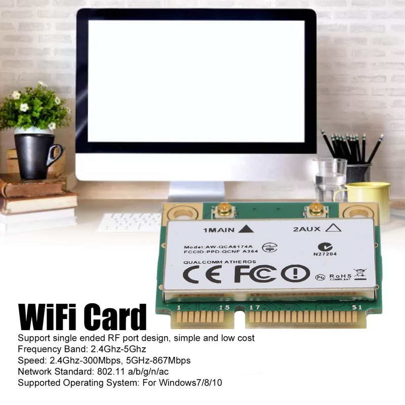 WiFi Card 1200Mbps 2.4G/5G Dual Band 802.11 A/b/g/n/ac Mini Wireless