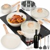 LOOK Fun-12pcs Pots And Pans Set, Non Stick Kitchen Cookware