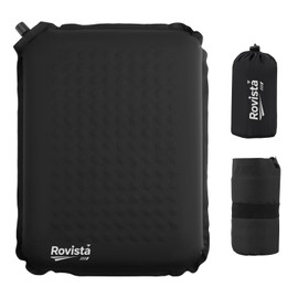 Rovista Self-Inflating Airplane Seat Cushion for Long Flights – Portable Travel Cushion Airplane Seat - Memory Foam Travel Seat Cushion Providing Pressure Relief and Premium Comfort (Black)